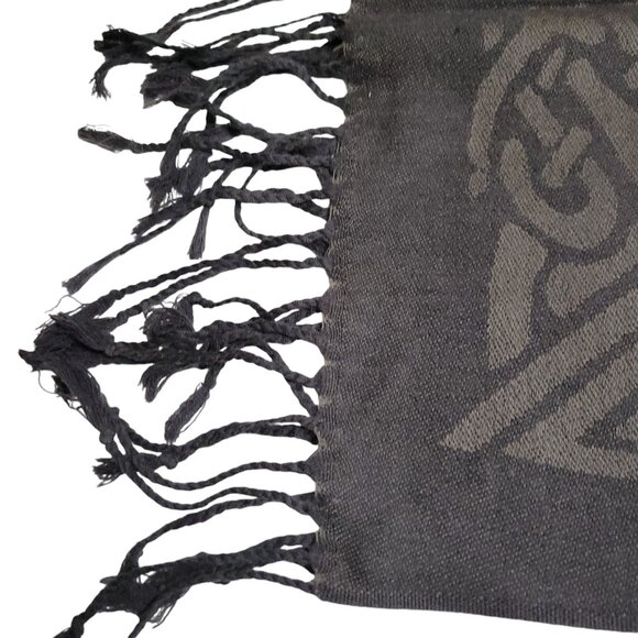 Patrick Francis Celtic Knot Scarf 100% Pashmina 70" Charcoal Gray Book of Kells - Picture 10 of 16